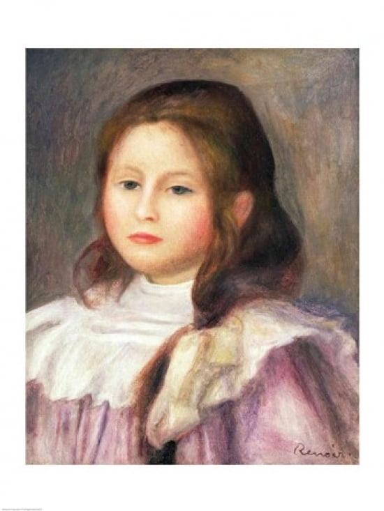 Posterazzi Portrait of a Child Canvas Art - Pierre-Auguste Renoir (24 x 36)