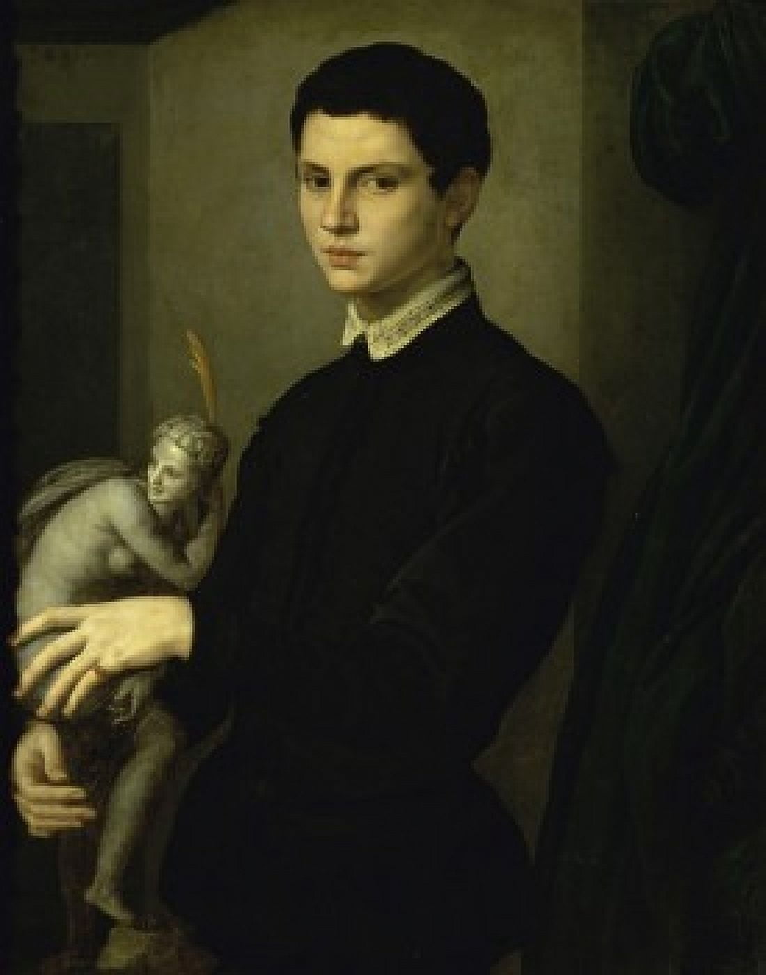 Posterazzi Portrait of a Sculptor Agnolo Bronzino (1503-1572Italian) Musee du Louvre Paris Canvas Art - Agnolo Bronzino (24 x 36)