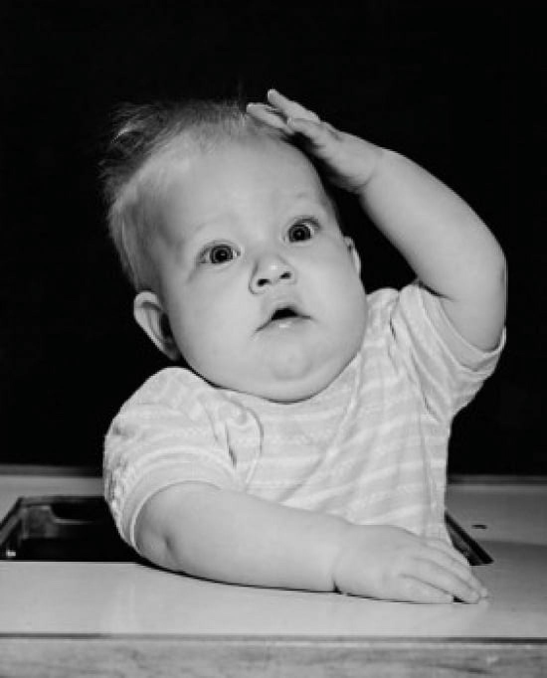 Posterazzi Portrait of a baby sitting in a high chair Canvas Art -  (24 x 36)