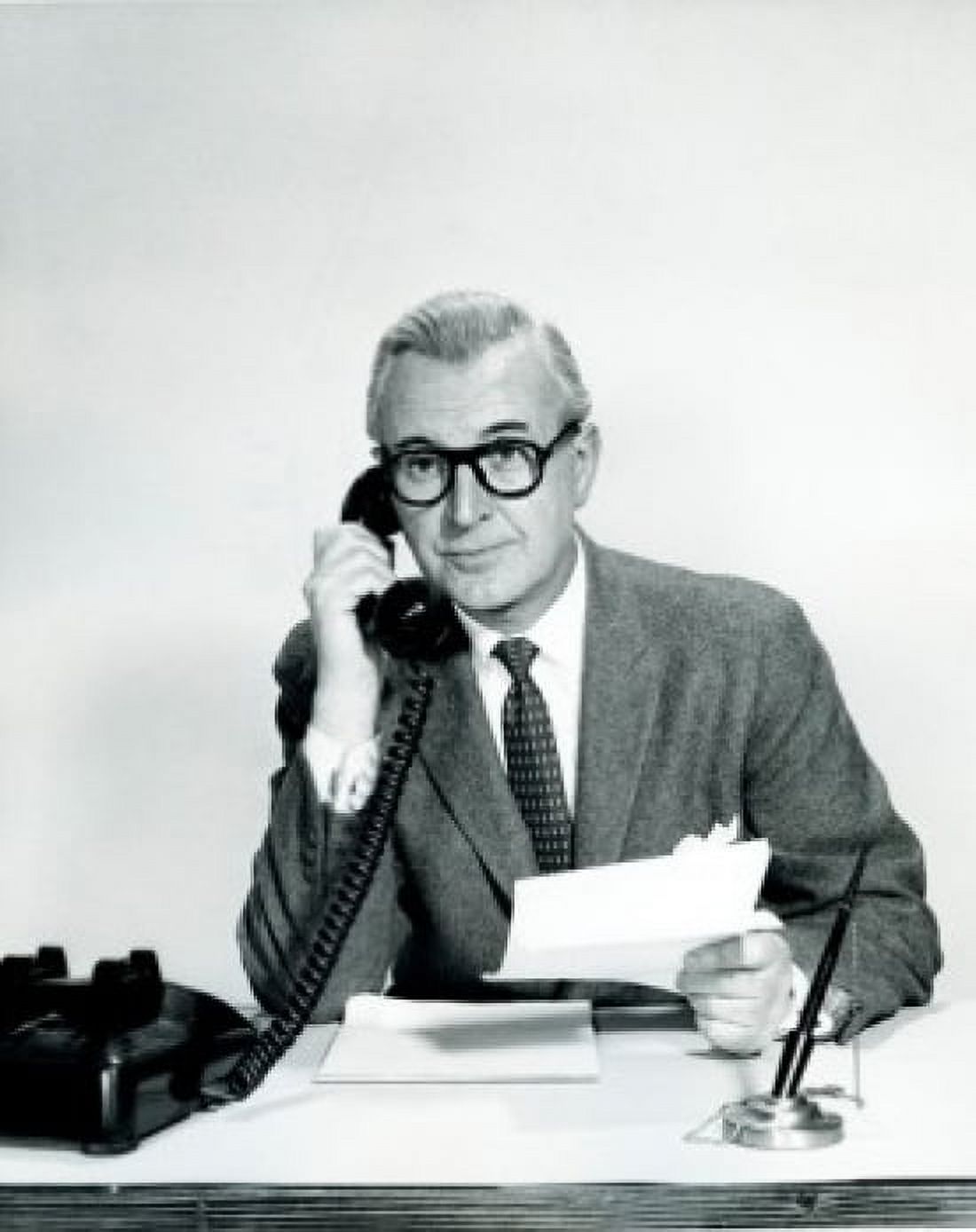 Posterazzi Portrait of a businessman using a telephone Canvas Art - (24 x 36)