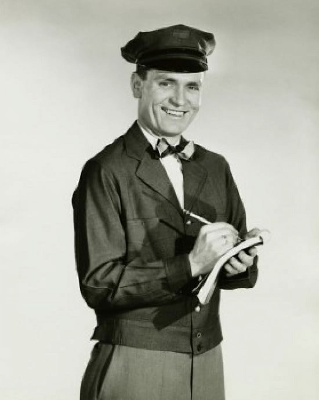Posterazzi Portrait of a delivery person writing on a note pad Canvas Art - (24 x 36)