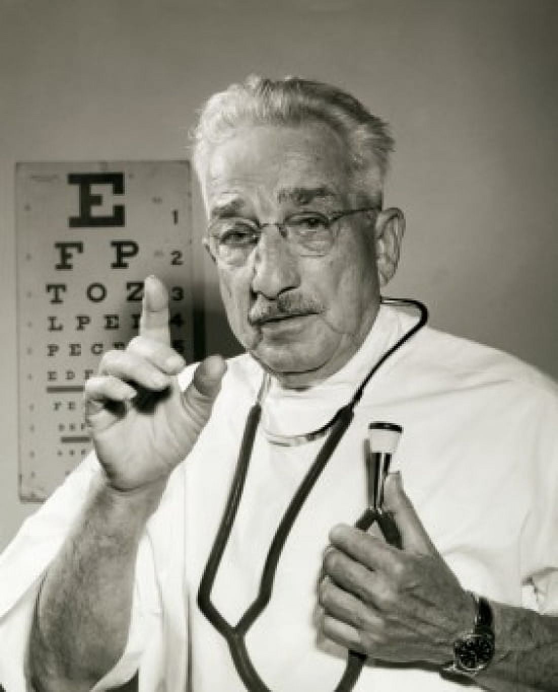 Posterazzi Portrait of a male doctor holding a stethoscope Canvas Art - (24 x 36)