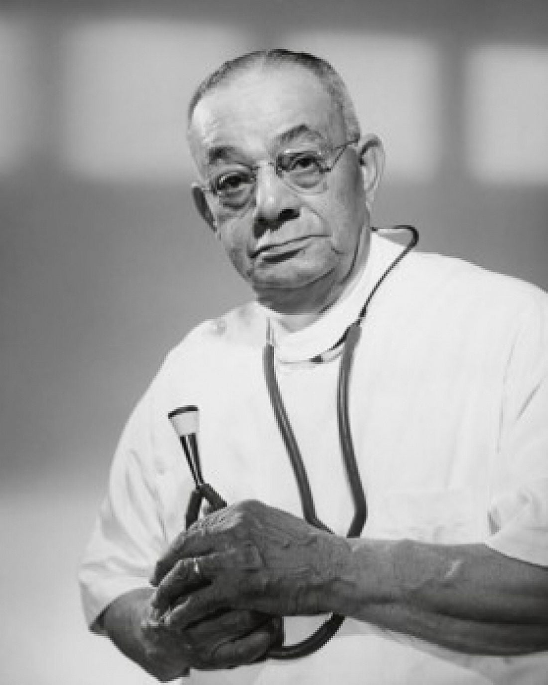 Posterazzi Portrait of a male doctor holding a stethoscope Canvas Art - (24 x 36)