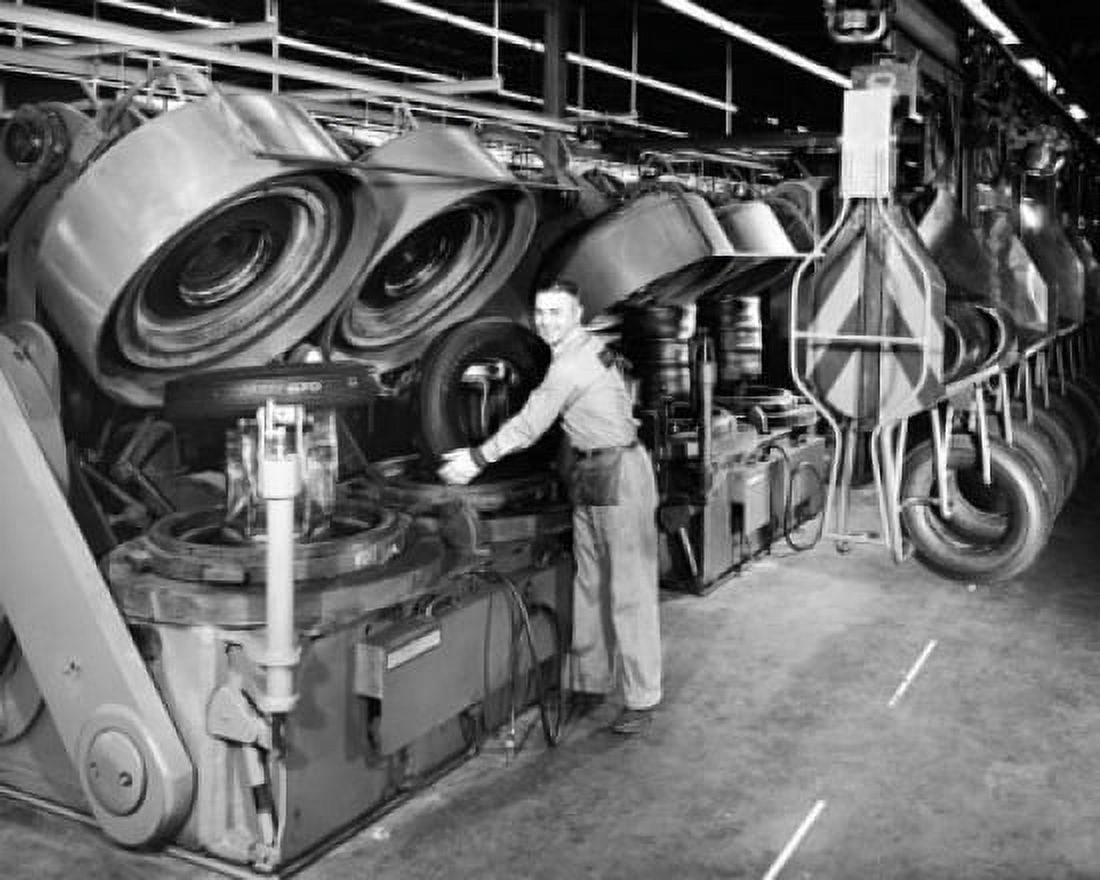 Posterazzi Portrait of a male worker working in a tire factory Canvas Art - (24 x 36)