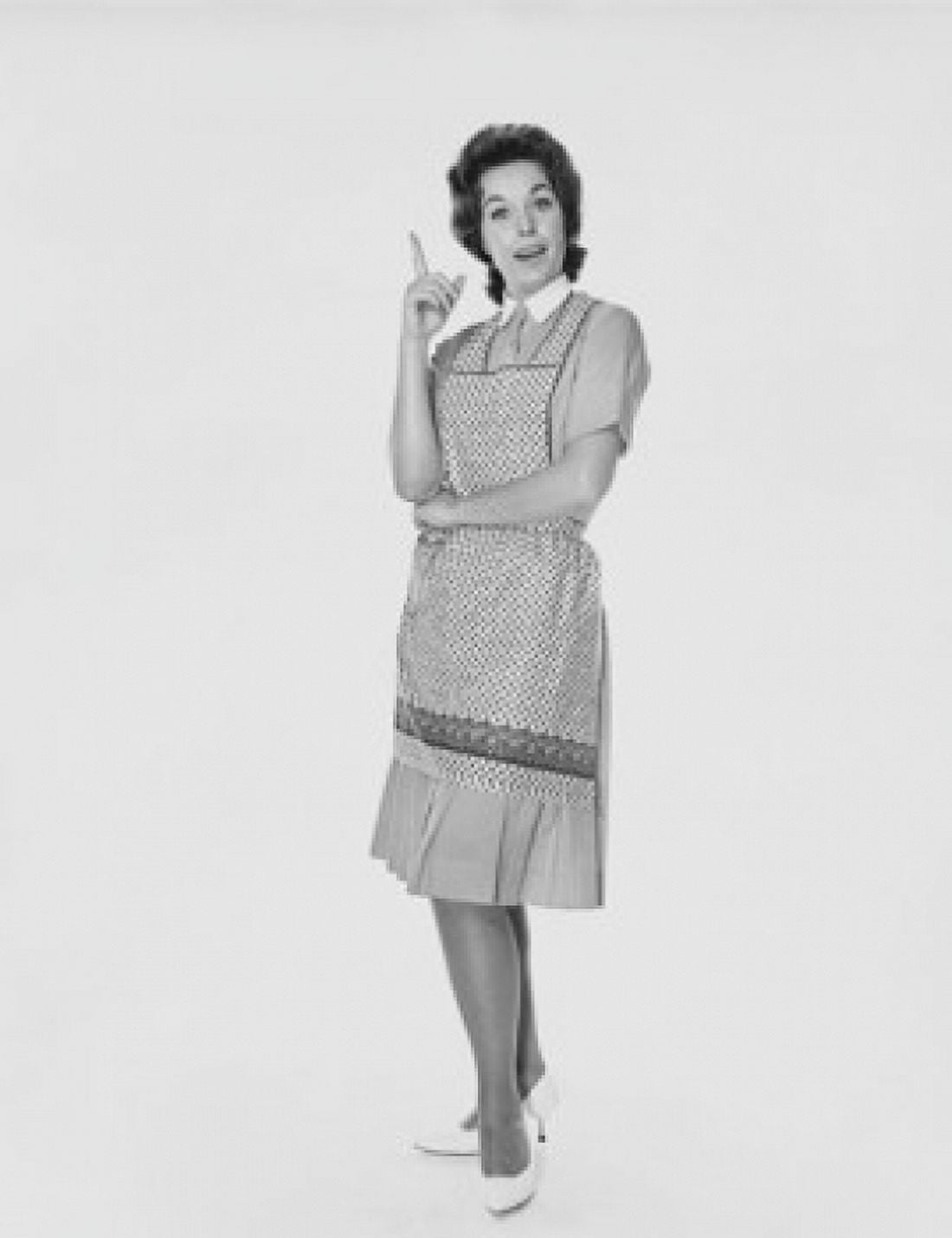 Posterazzi Portrait of a young woman pointing upwards Canvas Art - (24 x 36)