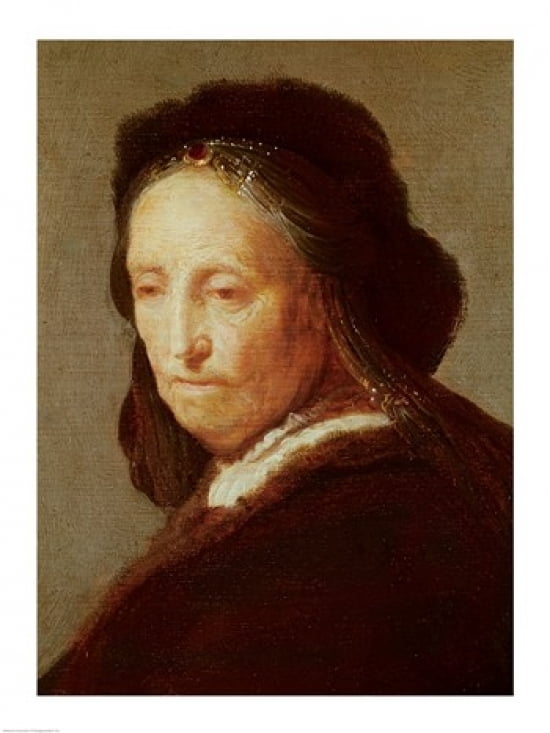 Posterazzi Portrait of an old Woman c1600-1700 Canvas Art - Rembrandt van Rijn (24 x 36)