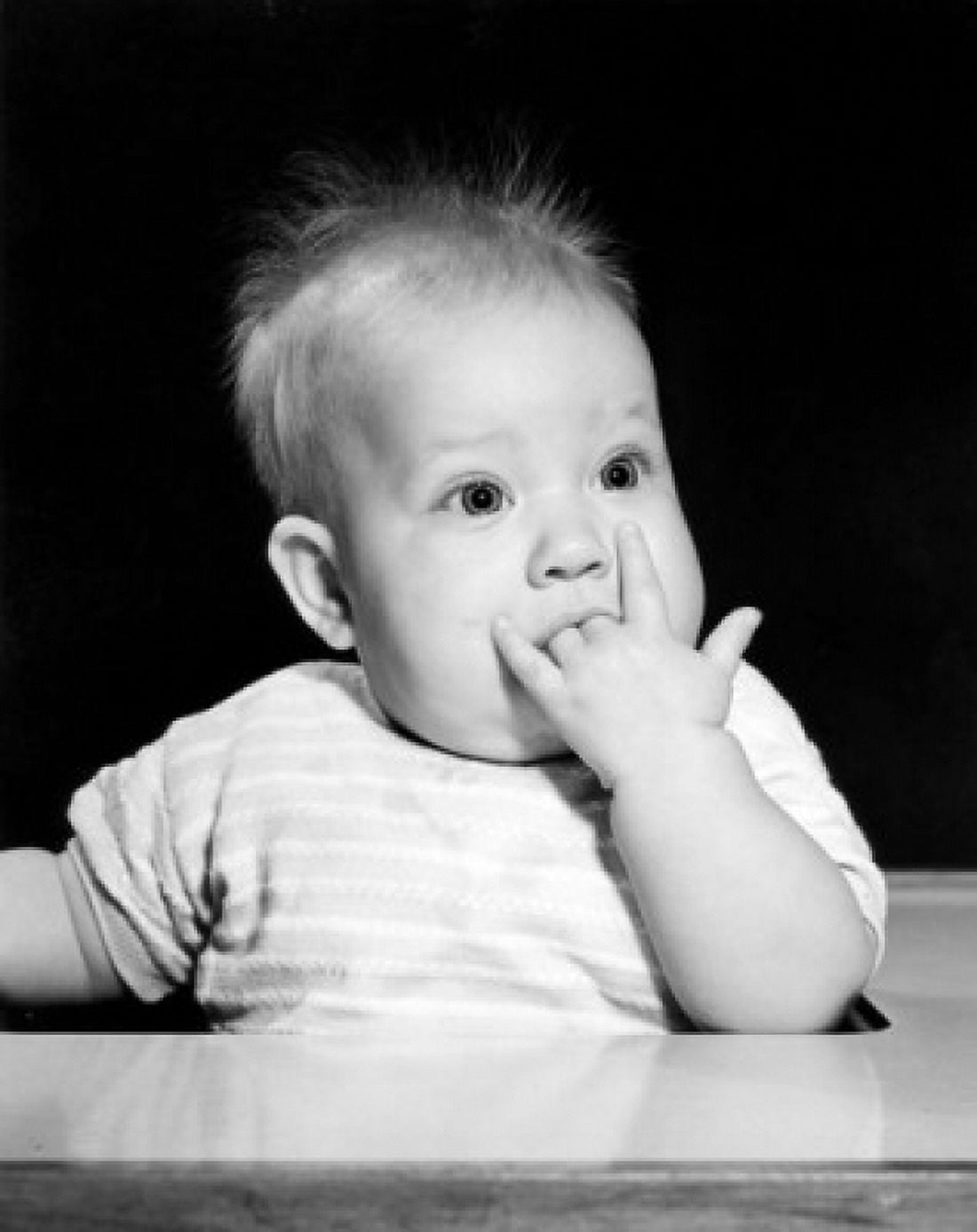 Posterazzi Portrait of baby sucking fingers Canvas Art - (24 x 36)