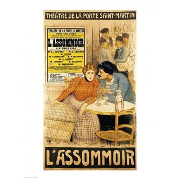 Posterazzi  Poster Advertising L'Assommoir Poster Print by Theophile-Alexandre Steinlen - 24 x 36 in. - Large