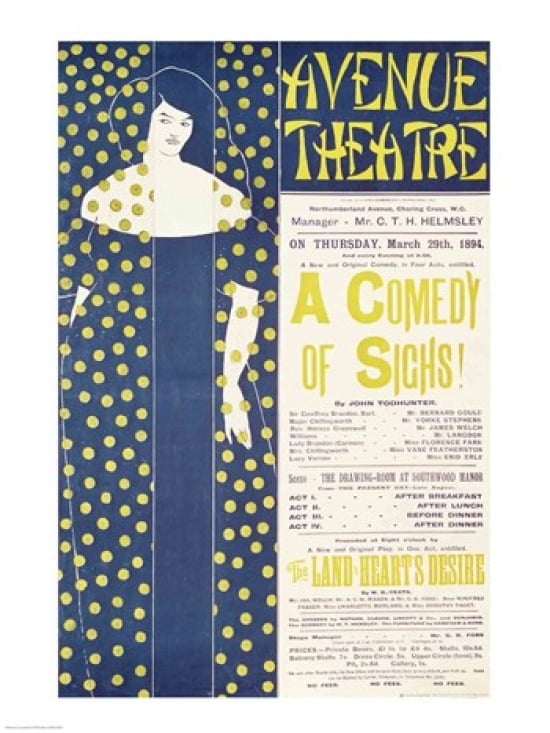 Posterazzi Poster advertising A Comedy of Sighs Canvas Art - Aubrey Beardsley (24 x 36)