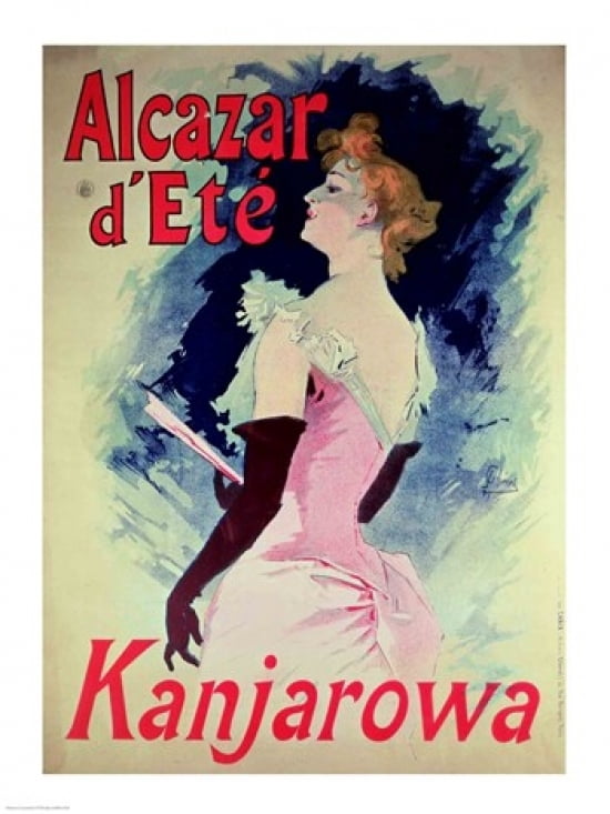 Posterazzi Poster advertising Alcazar dEte starring Kanjarowa Canvas Art - Jules Cheret (24 x 36)