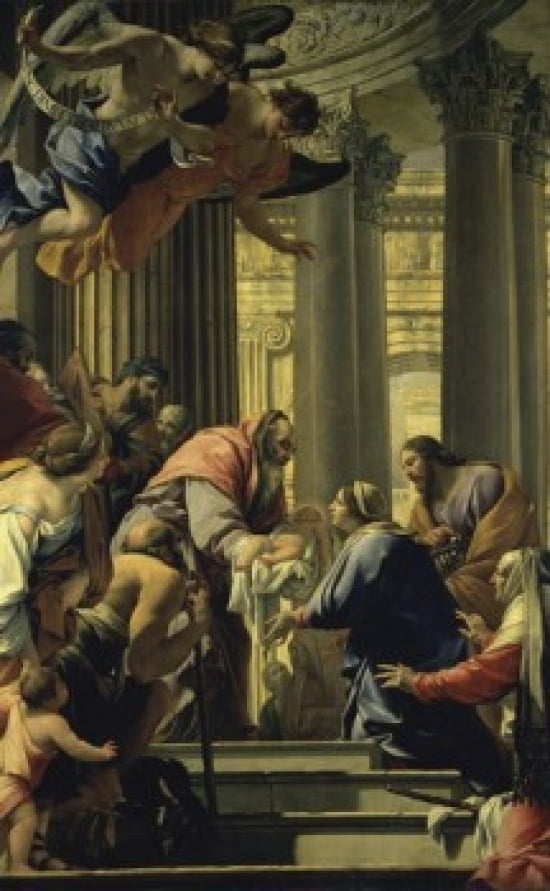 Posterazzi Presentation at the Temple (La Presentation au Temple) Simon Vouet (1590-1649French) Musee du Louvre Paris Canvas Art - Simon Vouet (24 x 36)
