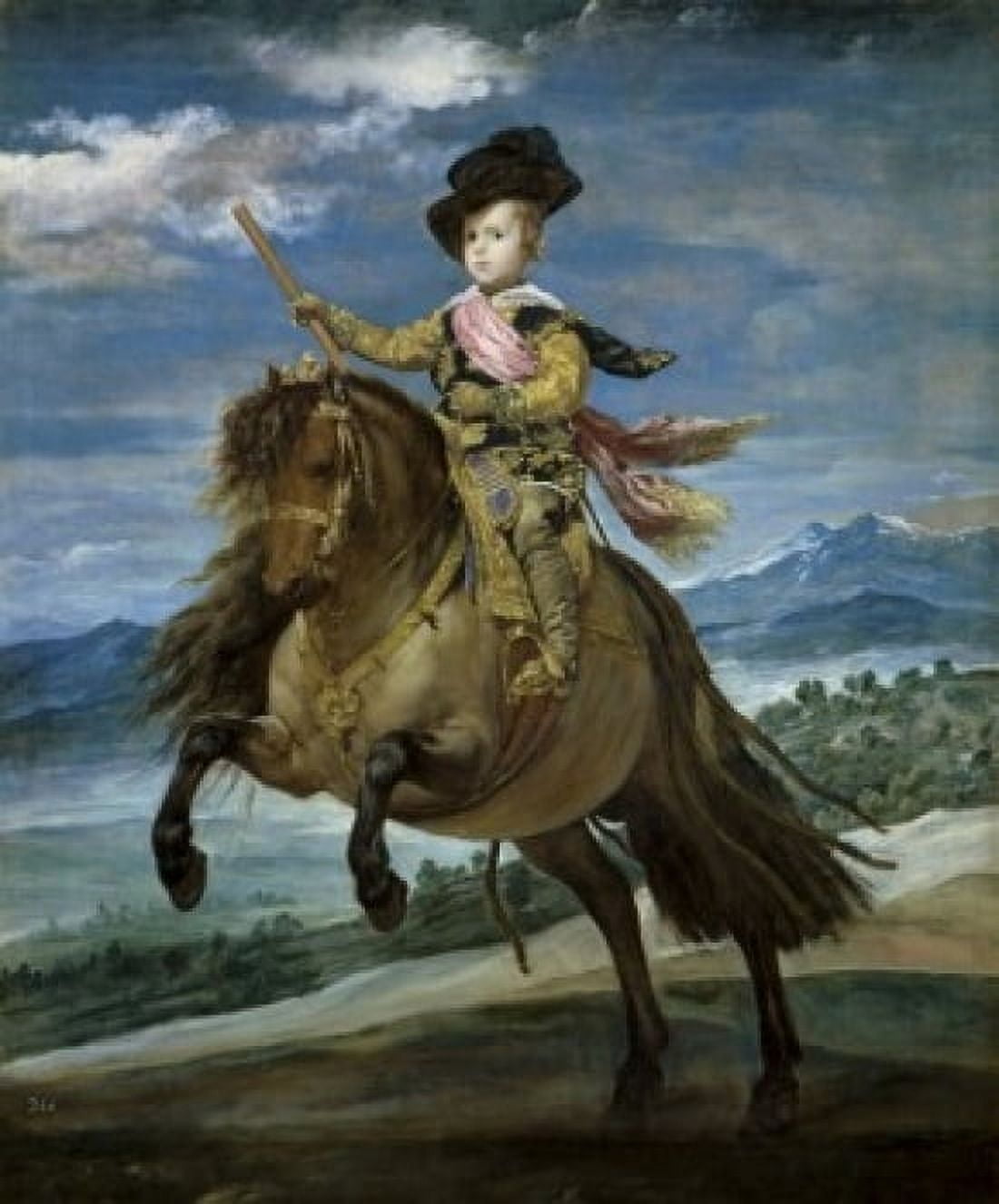 Posterazzi Prince  Carlos Balthasar on  Horseback c 1635-1636 Diego Velazquez  (1599-1660Spanish)  Oil on canvas Museo del Prado Madrid  Canvas Art - Diego Velazquez (24 x 36)