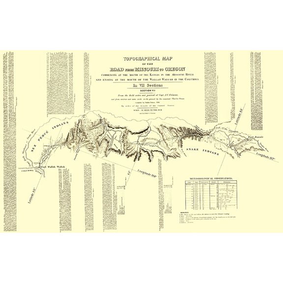 Oregon Trail Idaho 7 of 7 - Fremont 1846 Poster Print by Fremont Fremont (24 x 18) # ORTR0007