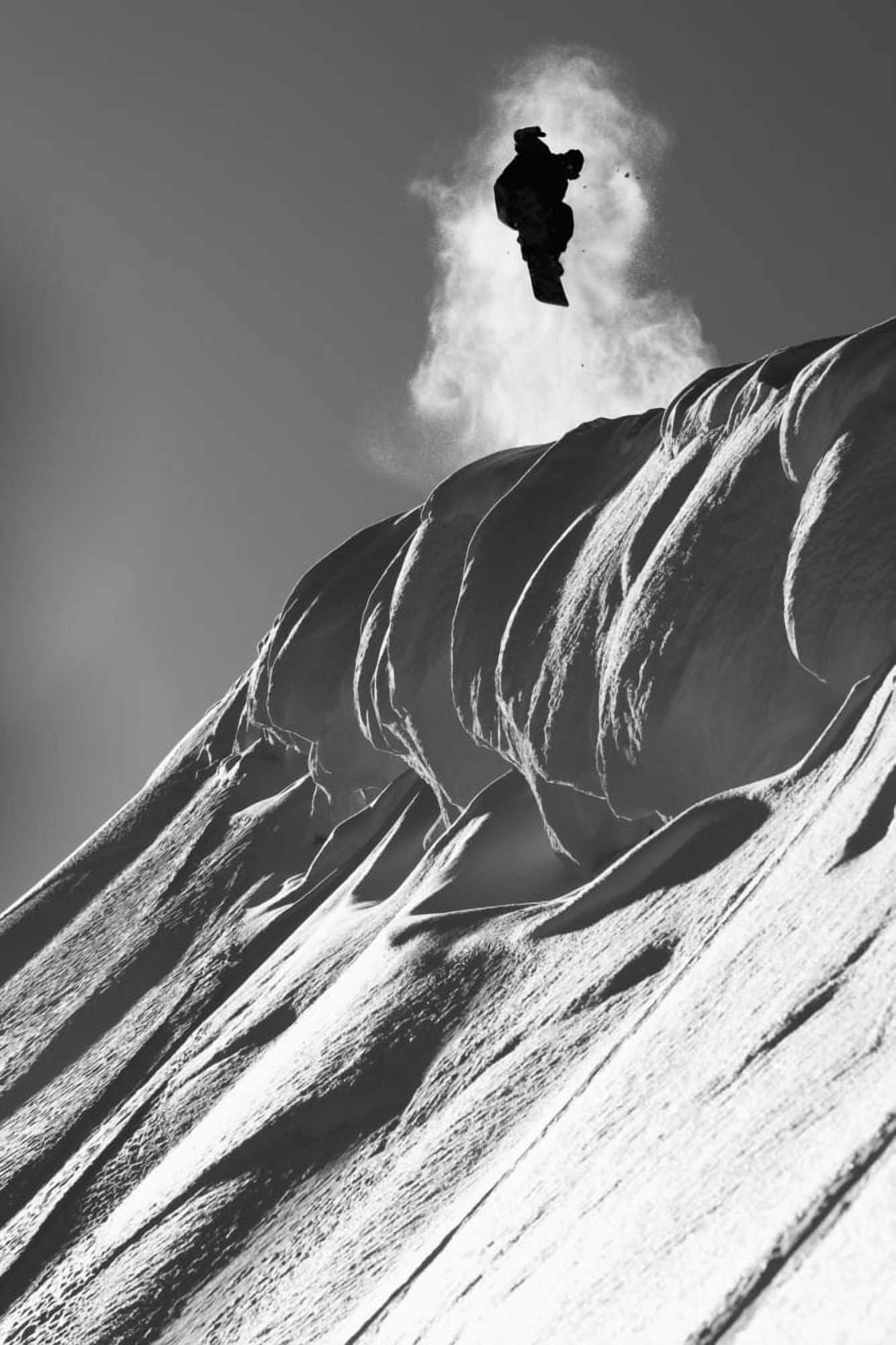 Posterazzi Professional snowboarder Marko Grilc in the Chugach mountains near Haines Southcentral Alaska Winter Canvas Art - Dean Blotto Gray Design Pics (24 x 38)