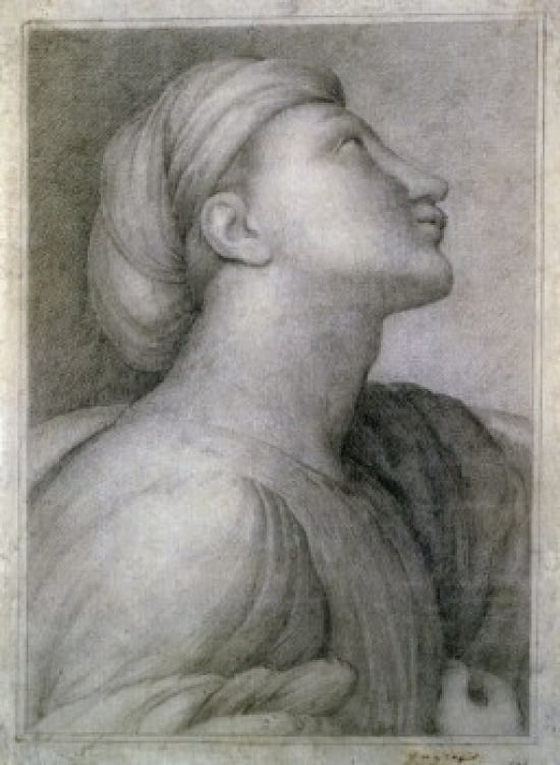 Posterazzi Profile of a Face in the style of Raphael Jean-Auguste-Dominique Ingres 1780-1867 French Musee Des Beaux-Arts Rouen Canvas Art - Jean Auguste Dominique Ingres (24 x 36)