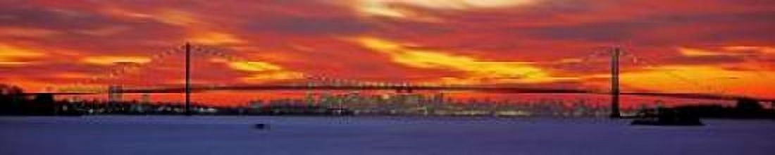 Posterazzi Queensboro and Manhattan Bridge New York City Canvas Art - Richard Berenholtz (12 x 36)