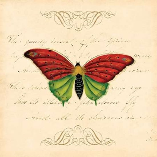 Posterazzi RED BUTTERFLY Canvas Art - Artique Studio (24 x 24)