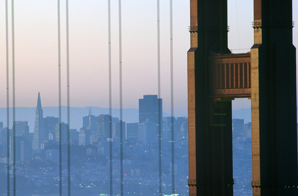 Posterazzi RWatts Golden Gate Bridge San Francisco Ca Canvas Art - Ron Watts Design Pics (34 x 22)