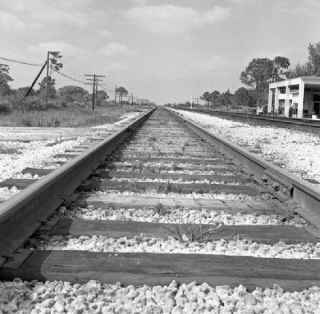 Posterazzi Railroad tracks passing through a landscape Canvas Art - (24 x 36)