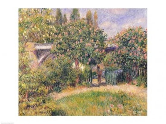 Posterazzi Railway Bridge at Chatou 1881 Canvas Art - Pierre-Auguste Renoir (36 x 24)