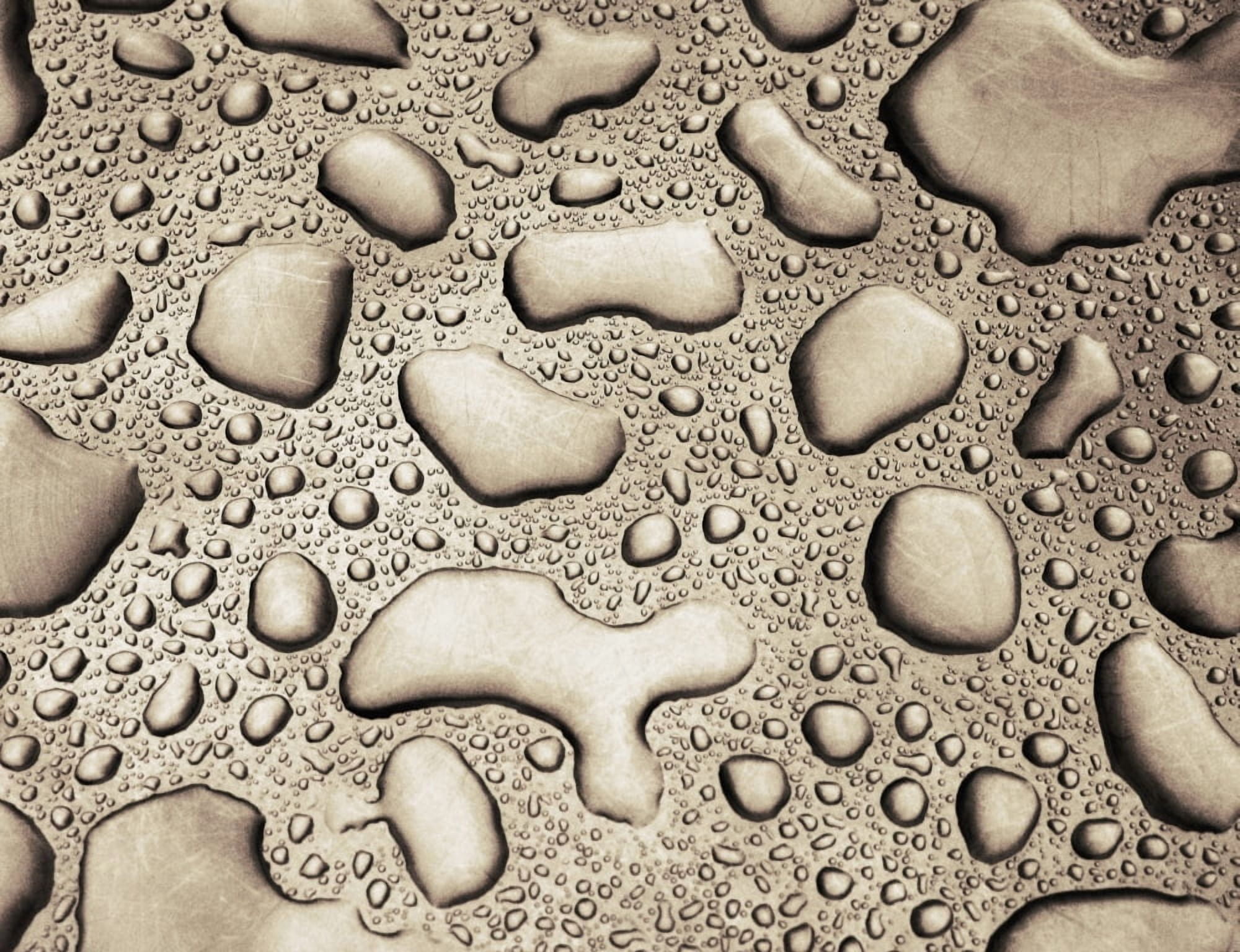 Posterazzi Rain Water On Metal Sheet Canvas Art - Ken Welsh Design Pics (34 x 26)