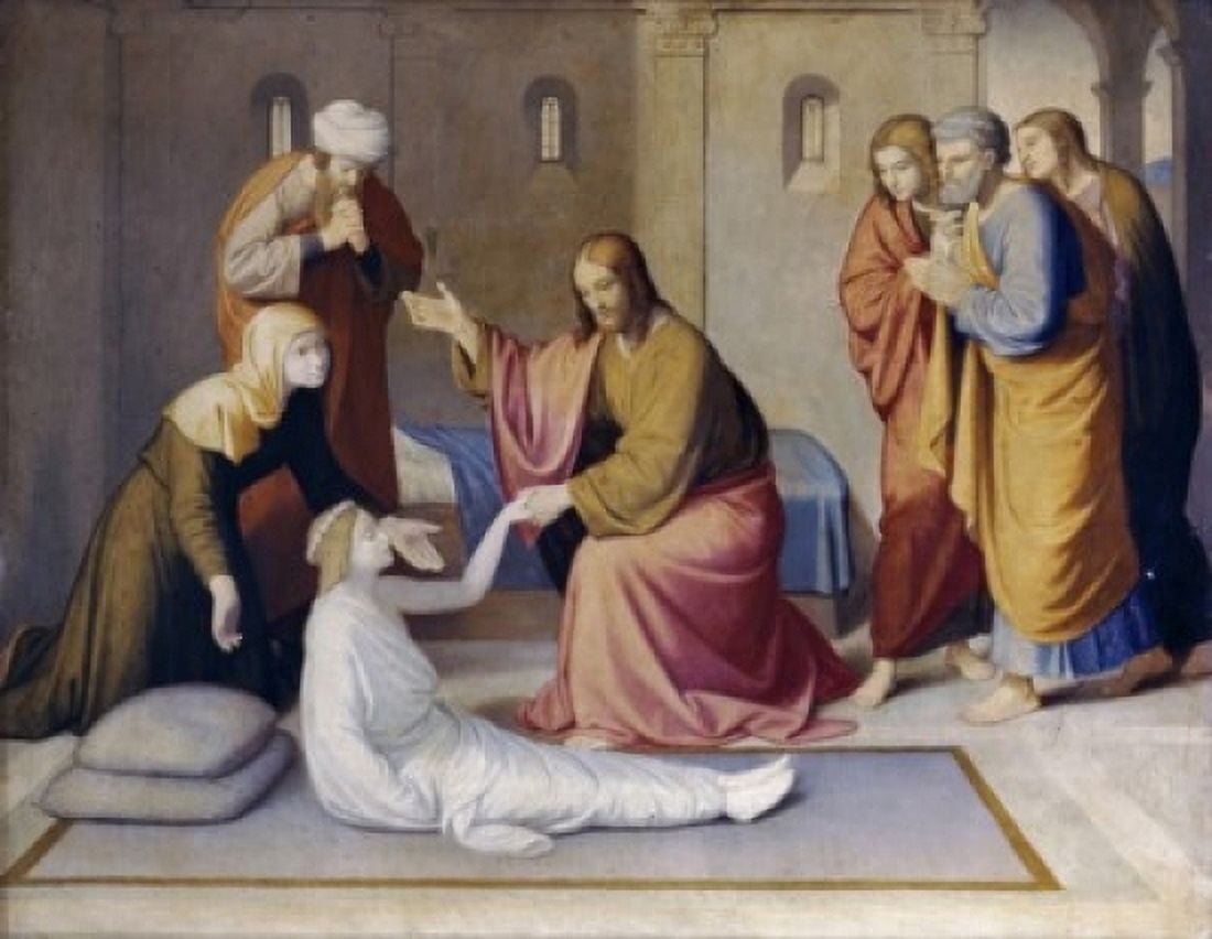 Posterazzi Raising of Jairus Daughter Johann Friedrich Overbeck (1789-1869German) Canvas Art - Johann Friedrich Overbeck (24 x 36)
