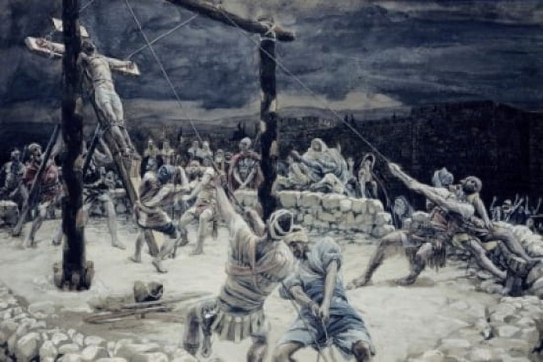 Posterazzi Raising of the Cross James Tissot (1836-1902French) Canvas Art - James Tissot (24 x 36)