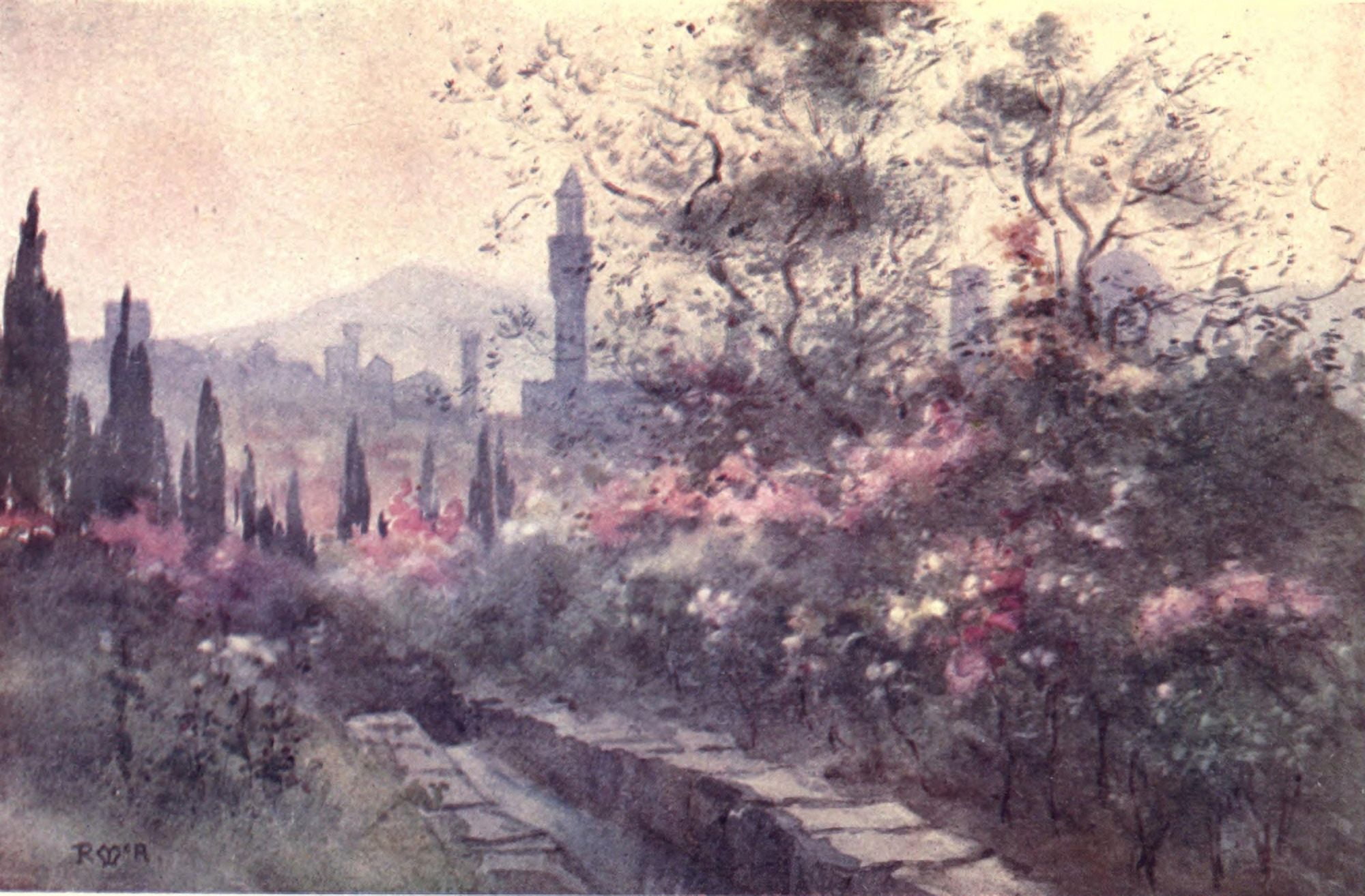 Posterazzi Rambles in Florence 1912 From the Rose-garden Canvas Art - Rose McAndrew (24 x 36)