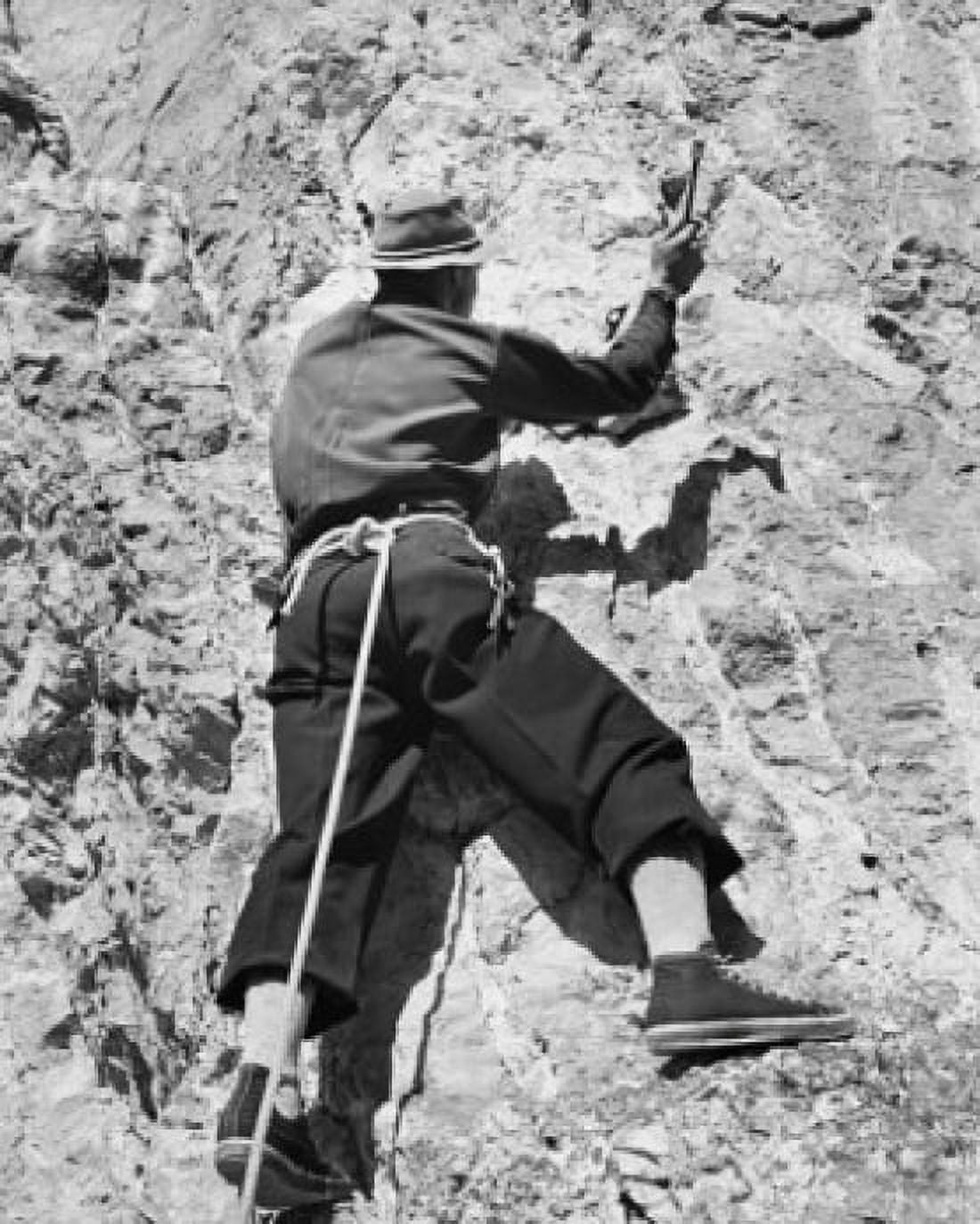 Posterazzi Rear view of a man climbing on a mountain Jackson Hole Wyoming USA Canvas Art - (24 x 36)