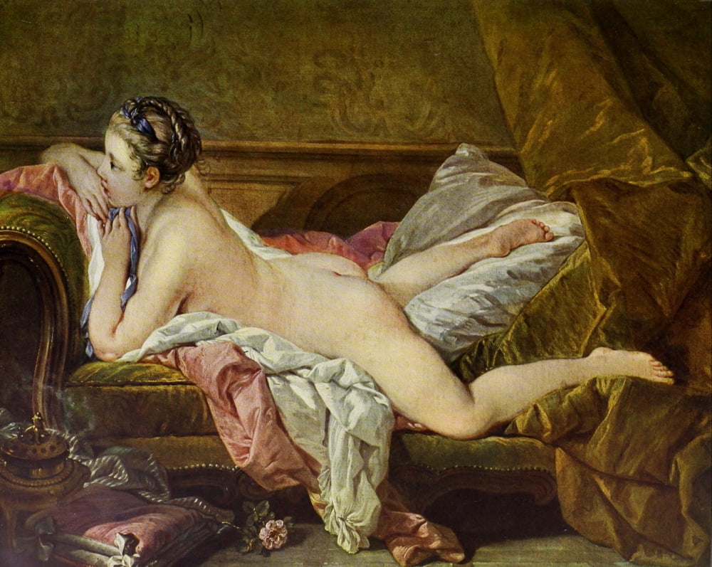Posterazzi Reclining Girl Meister des Rokoko 1900 Canvas Art - FranÔø?ois Boucher (24 x 36)