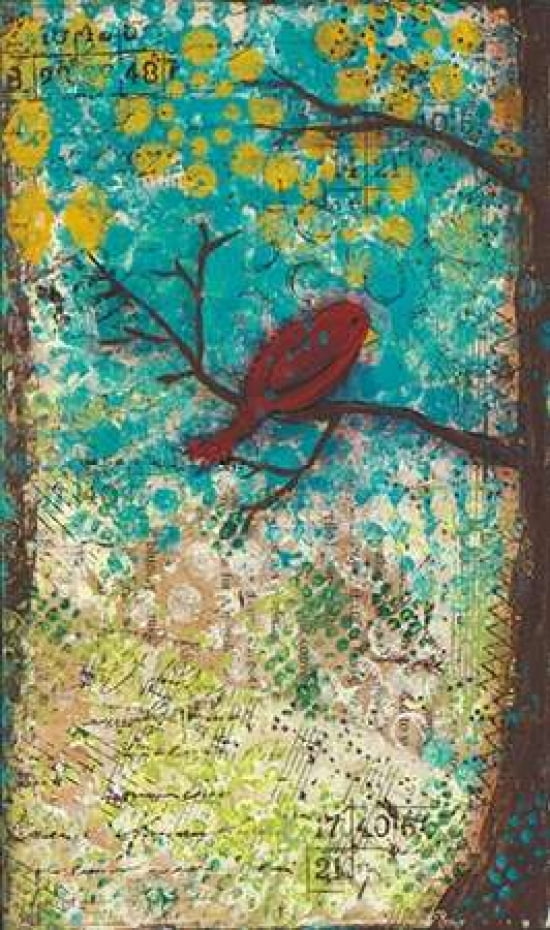 Posterazzi Red Bird Canvas Art - Cassandra Cushman (24 x 36)