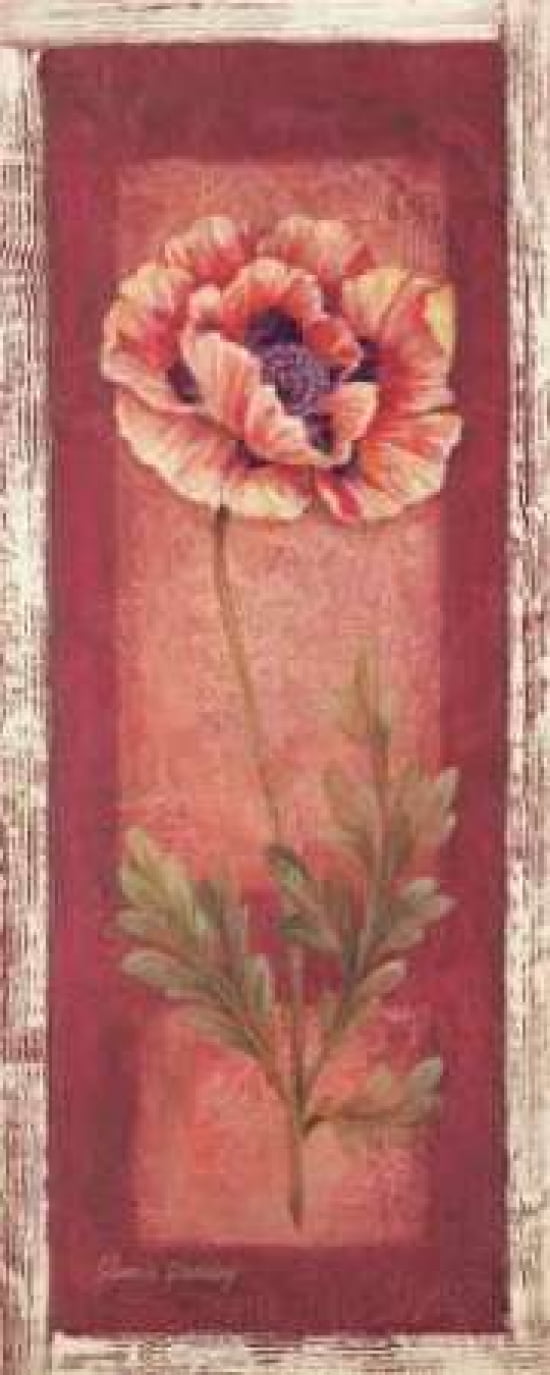 Posterazzi Red Door Poppy Canvas Art - Pamela Gladding (24 x 48)