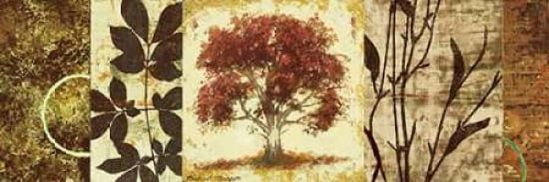 Posterazzi Red Tree Panel I Canvas Art - Michael Marcon (12 x 36)