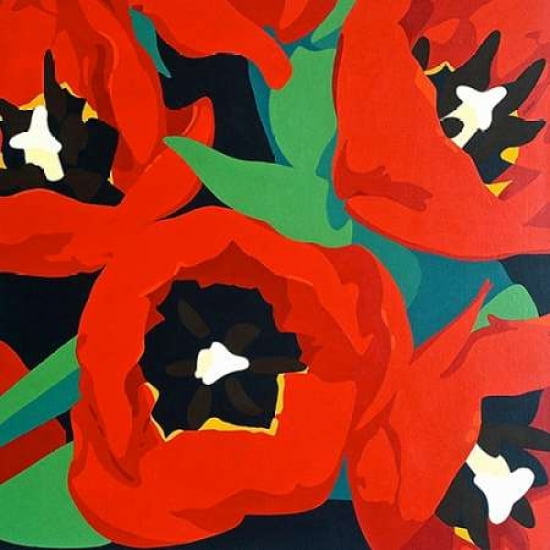 Posterazzi Red Tulips Canvas Art - Susan Porter (24 x 24)