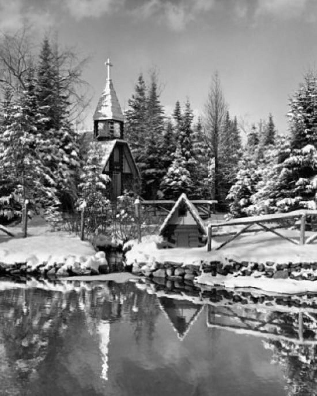 Posterazzi Reflection of a church in water Jefferson New Hampshire USA Canvas Art - (24 x 36)