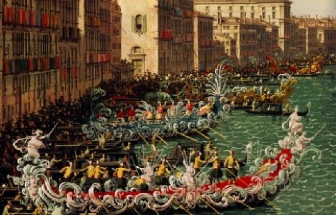 Posterazzi A Regatta on the Grand Canal (detail) by Canaletto oil on canvas Circa 1740 (1697-1768) UK England London National Gallery Canvas Art - Canaletto (24 x 36)