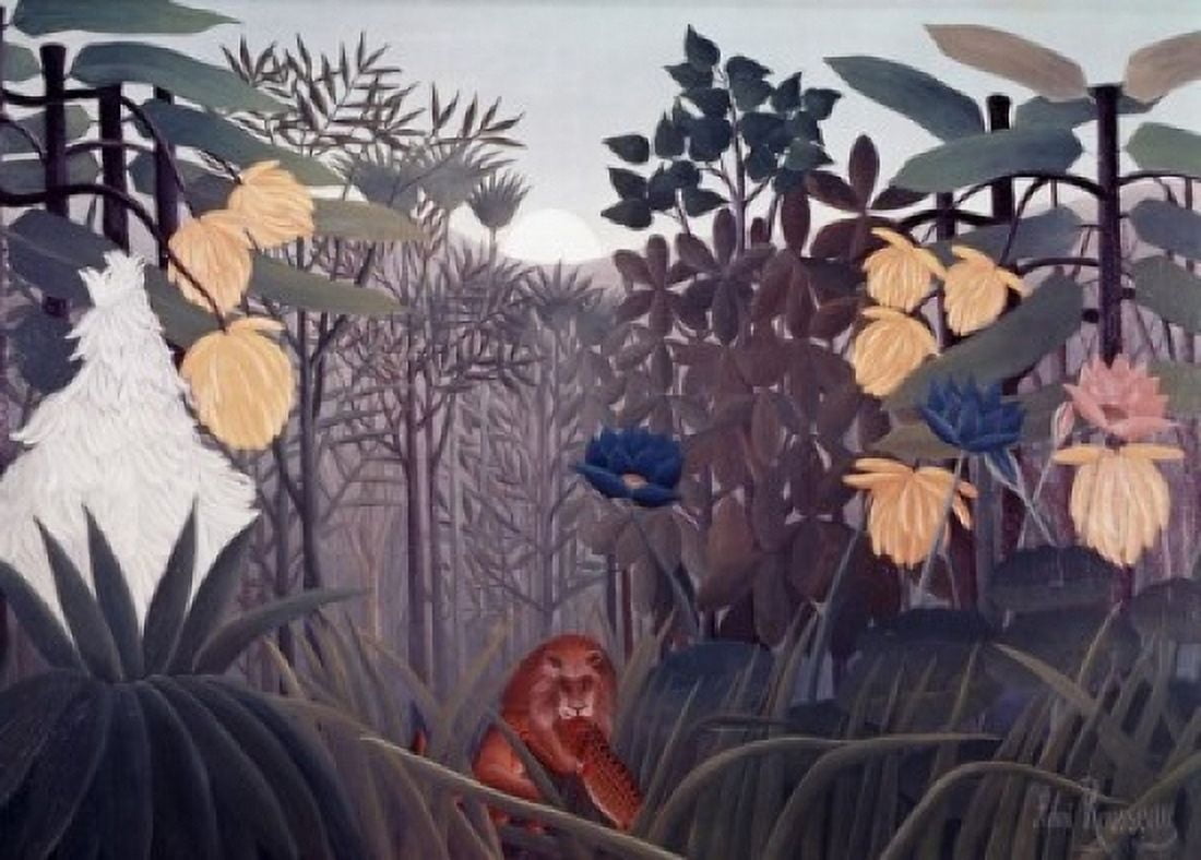Posterazzi Repast Of The Lion Sd 1910 Henri Rousseau (1844-1910 French) Canvas Art - Henri Rousseau (24 x 36)