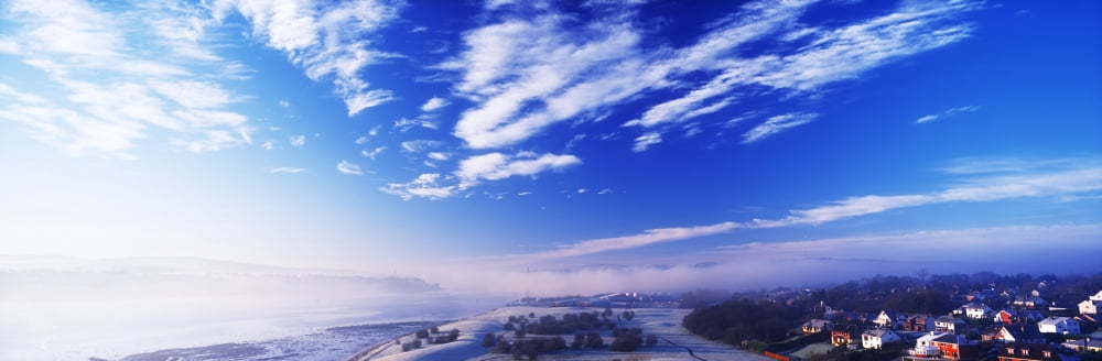 Posterazzi River Foyle Co Derry Northern Ireland Midwinter River Fog And Frost Canvas Art - The Irish Image Collection Design Pics (44 x 14)