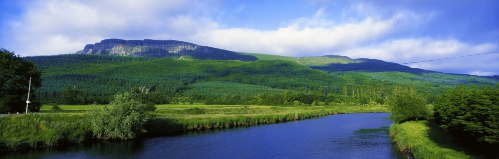 Posterazzi River Roe Binevenagh Co Derry Ireland Basalt Plateau And River From Limavady Canvas Art - The Irish Image Collection Design Pics (44 x 14)