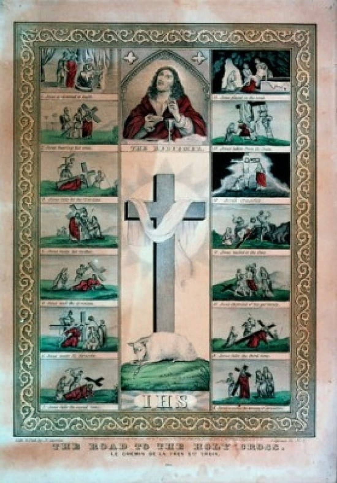 Posterazzi The Road to the Holy Cross Currier & Ives (1834-1907 American) Color Lithograph Library of Congress Washington DC USA Canvas Art - Currier and Ives (24 x 36)