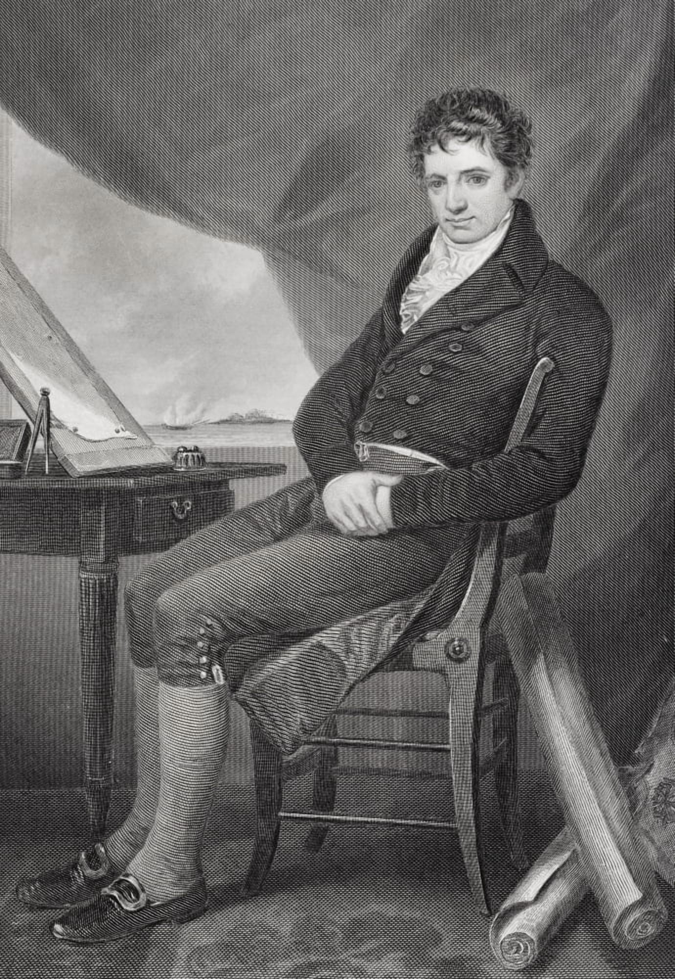 Posterazzi Robert Fulton 1765 - 1815 American Inventor And Engineer Builder Of First Steam Powered Warship In 1812 From Painting By Alonzo Chappel Canvas Art - Ken Welsh  Design Pics (22 x 34)