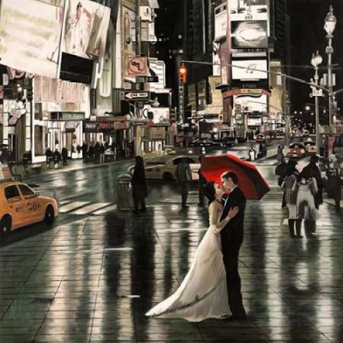 Posterazzi Romance in New York Canvas Art - Pierre Benson (24 x 24)