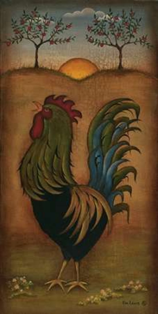 Posterazzi Rooster Canvas Art - Kim Lewis (24 x 48)