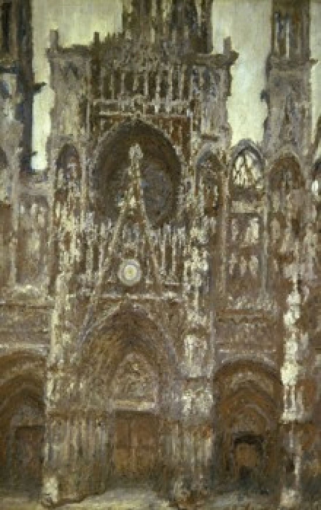 Posterazzi Rouen Cathedral-Harmony in Brown c 1894 Claude Monet (1840-1926French) Musee dOrsay Paris Canvas Art - Claude Monet (24 x 36)