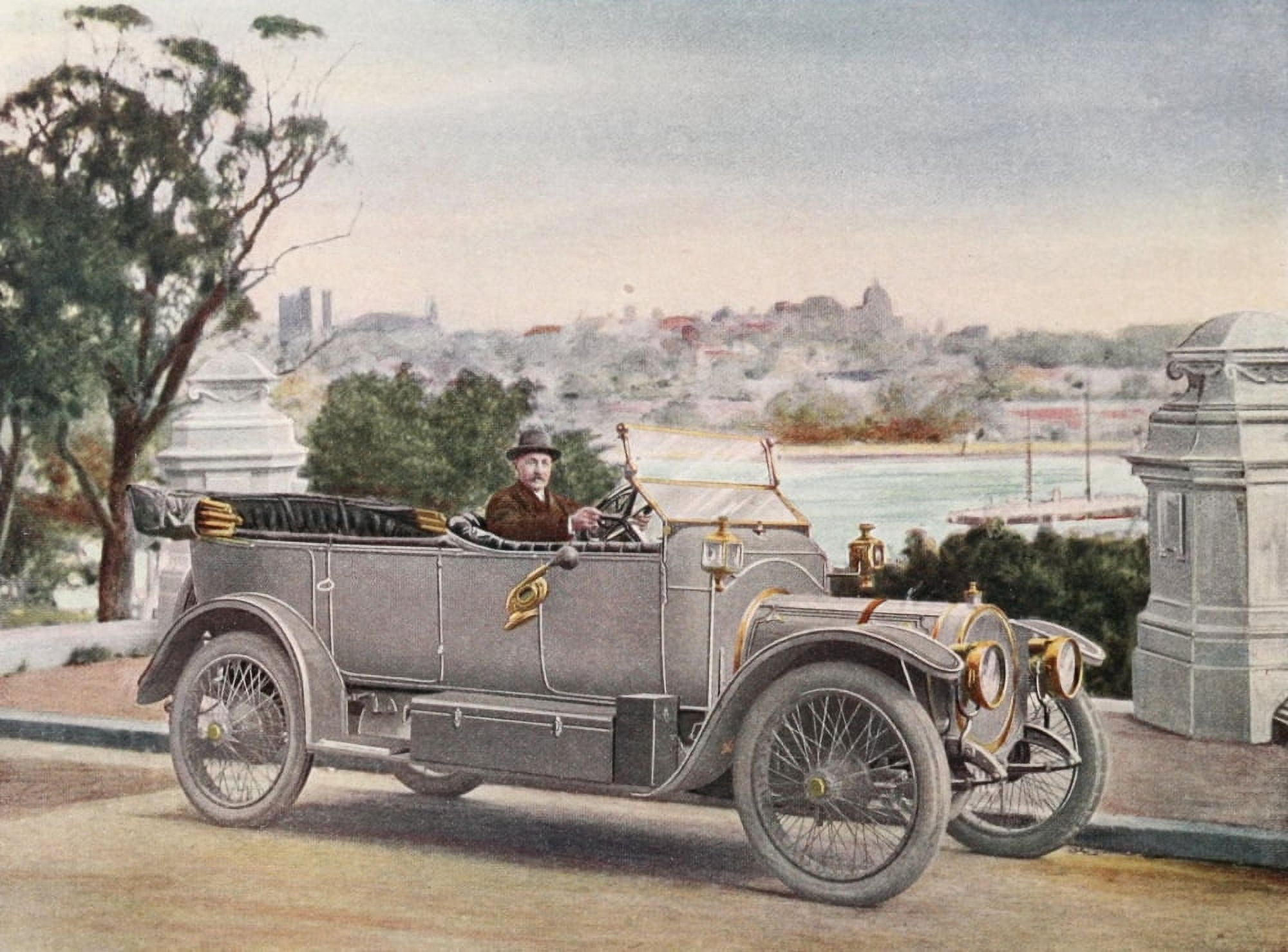Posterazzi Round the World in a Motor Car 1914 Sydney Canvas Art - Unknown (24 x 36)