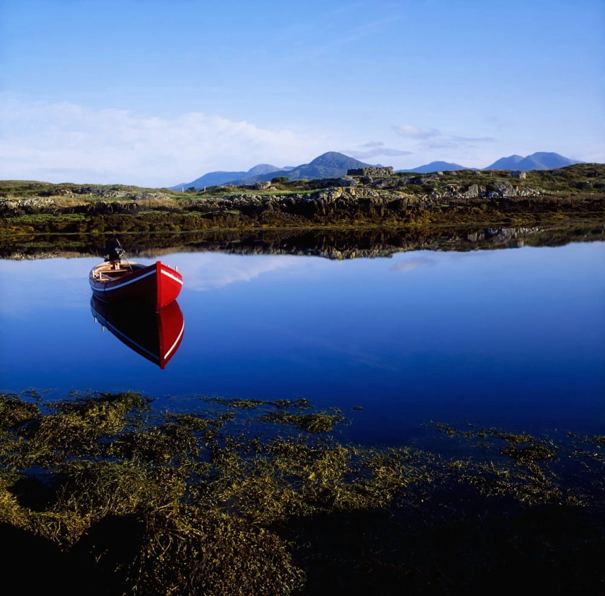 Posterazzi Roundstone Connemara County Galway Ireland Rowboat On Lake Canvas Art - The Irish Image Collection Design Pics (24 x 24)