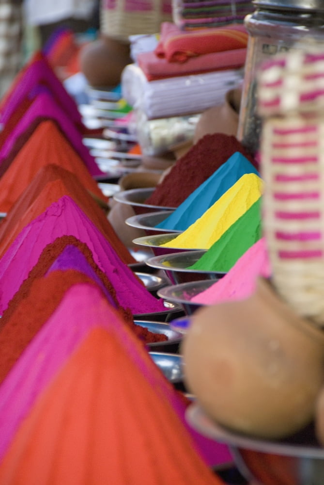 Posterazzi Rows Of Colorful Cone-Shaped Puga Pigment At Devaraja Market In Mysore Karnataka India Canvas Art - Heather Elton Design Pics (24 x 36)