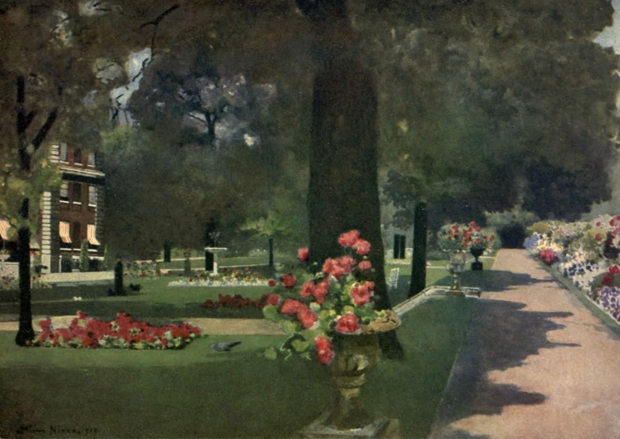 Posterazzi Royal Palaces & Gardens 1916 Marlborough House Gardens Canvas Art - Mima Nixon (24 x 36)