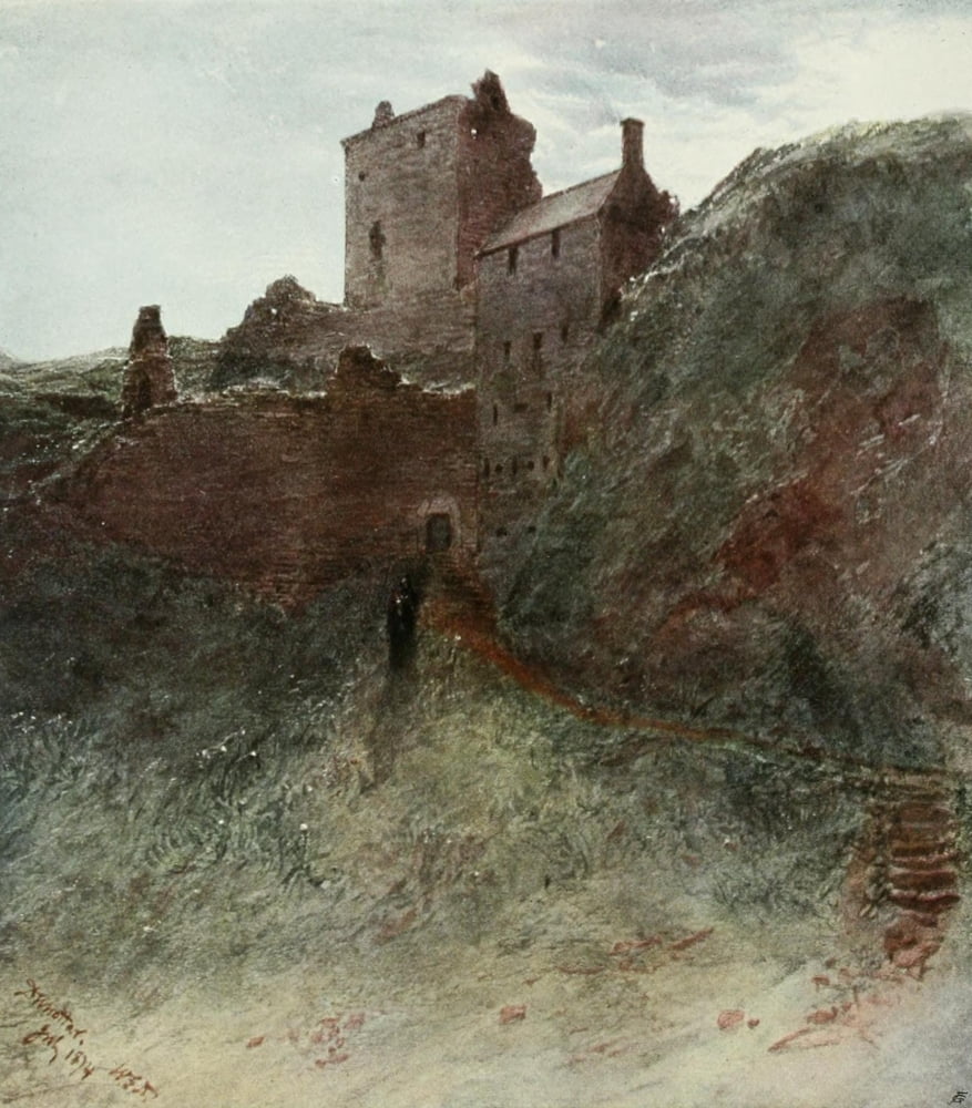 Posterazzi Royal Scottish Academy 1907 Dunottar Castle Canvas Art - William F Douglas (24 x 36)