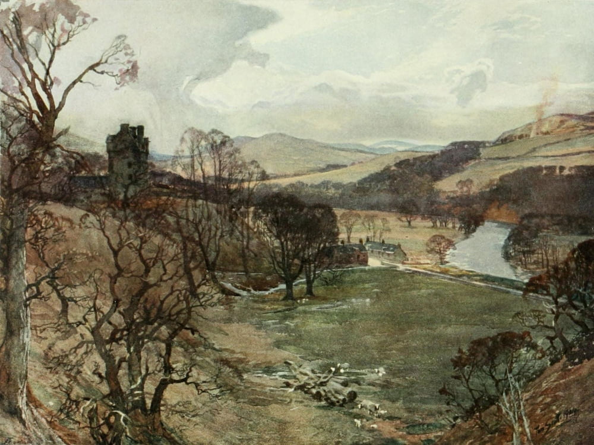 Posterazzi Royal Scottish Academy 1907 Oakwood Tower Selkirkshire Canvas Art - Thomas Scott (24 x 36)